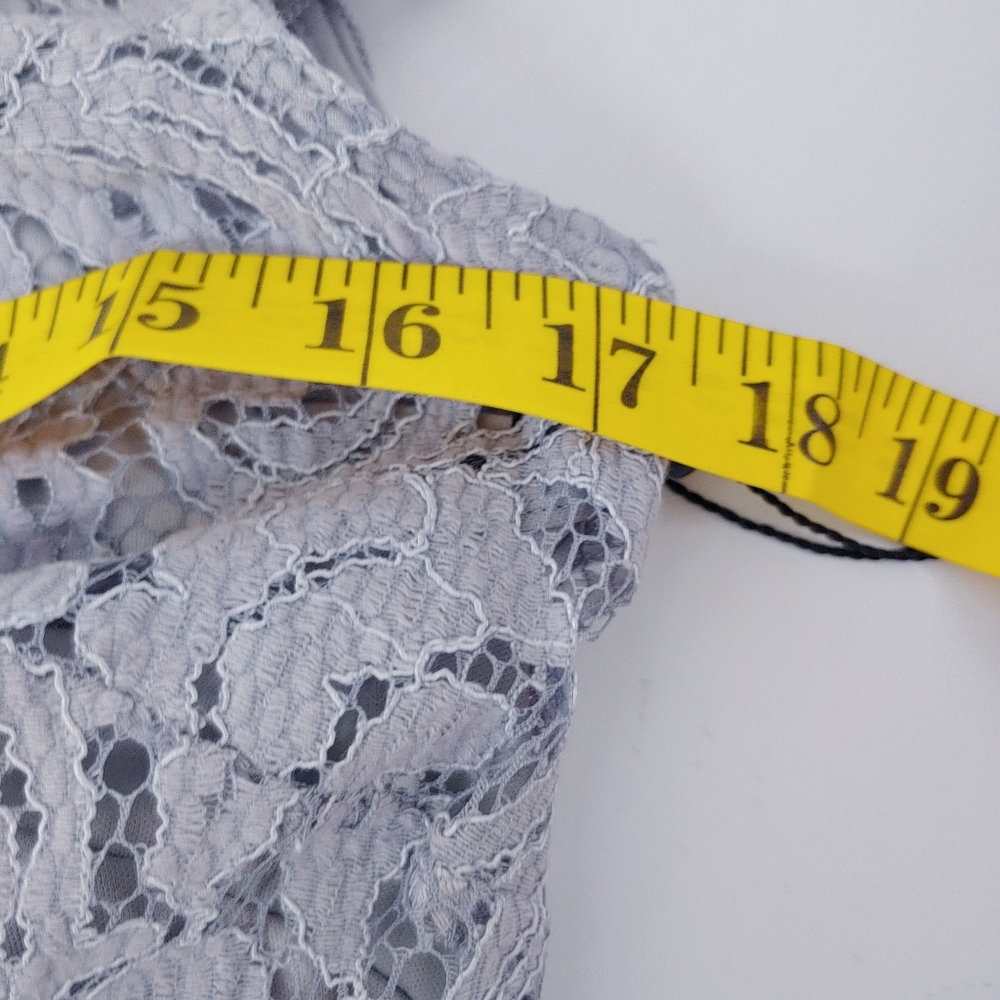 Adrianna Papell‎ Lace Illusion Gown Silver 4 - Picture 10 of 10